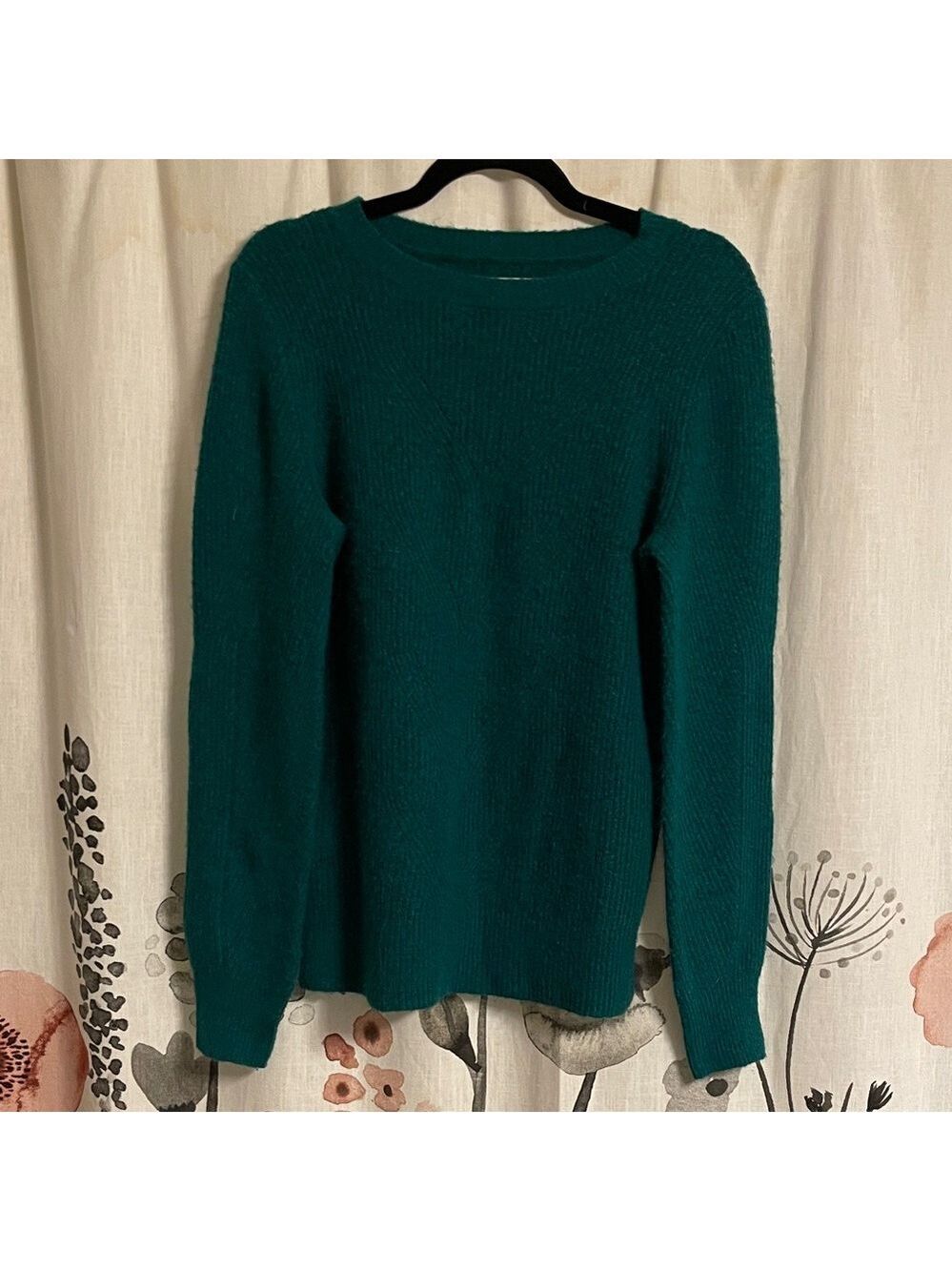LOFT Teal Crew Neck Sweater Size Medium - Picture 1 of 6